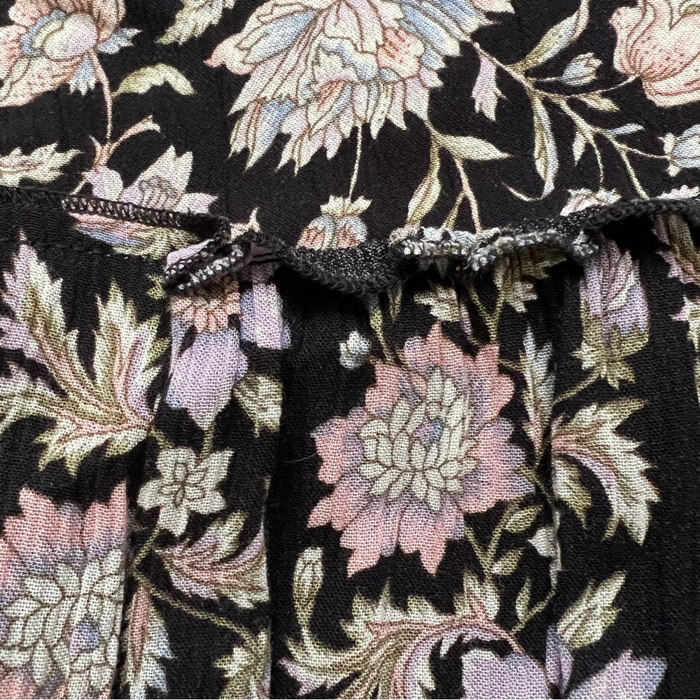 AMERICAN EAGLE OUTFITTERS AEO CUTOUT Floral Tunic Bell Sleeve Tiered Ruffled… - Picture 11 of 16